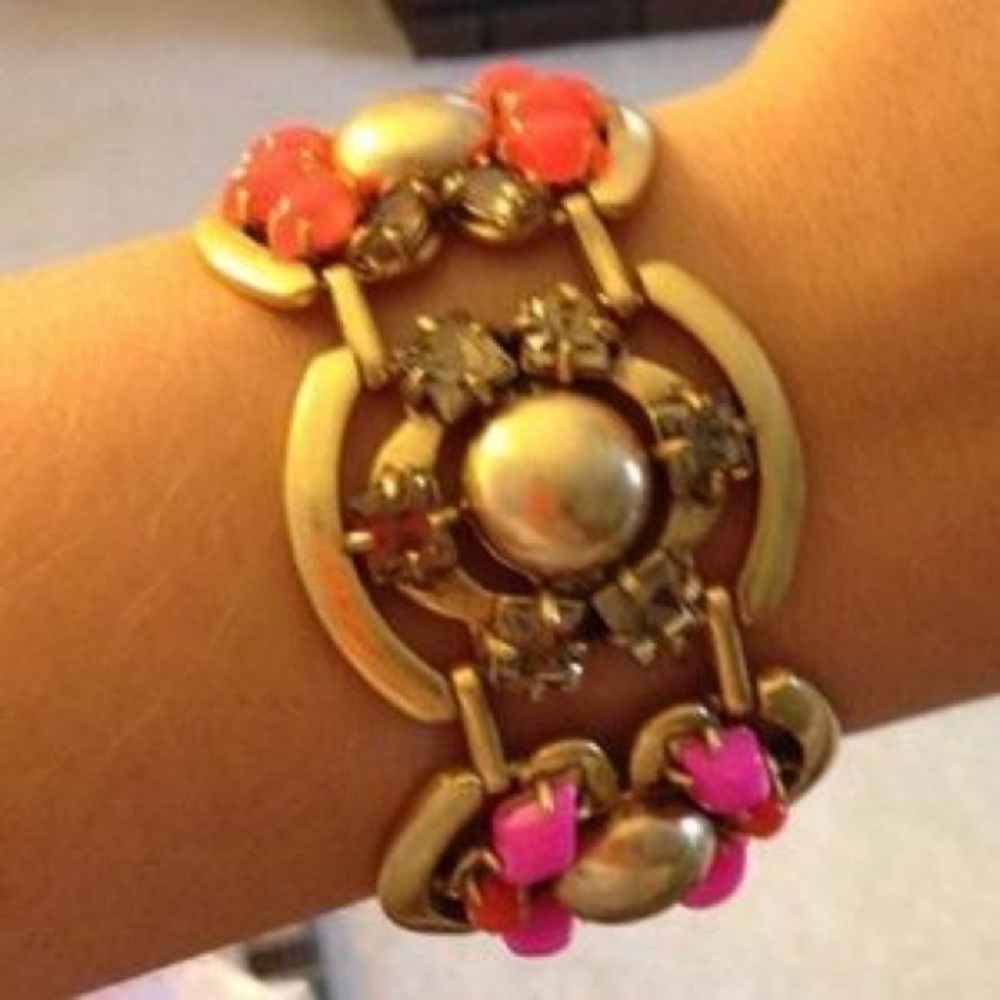NIB Stella & Dot orange/gold Becca Bracelet